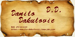 Danilo Dakulović vizit kartica